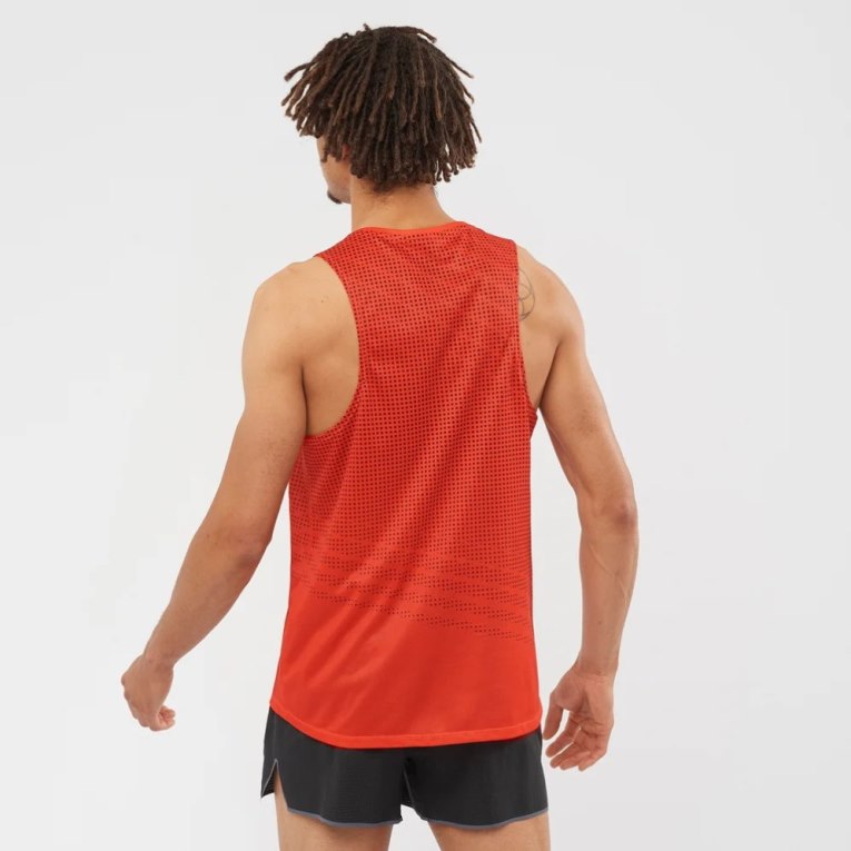 Tank Top Salomon Sense Aero Singlet Hombre Rojos | MX VABM189